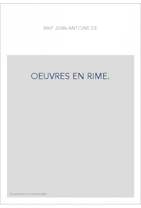 OEUVRES EN RIME.