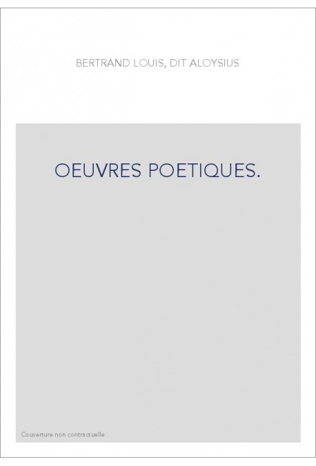 OEUVRES POETIQUES.