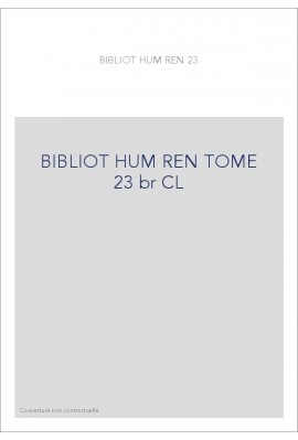 BIBLIOTHEQUE D HUMANISME T 23