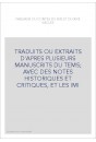 FABLIAUX OU CONTES DU XIIE ET DU XIIIE SIECLES. TRADUITS OU EXTRAITS D'APRES PLUSIEURS MANUSCRITS DU