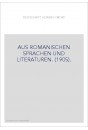 FESTSCHRIFT FUR HEINRICH MORF. AUS ROMANISCHEN SPRACHEN UND LITERATUREN. (1905).