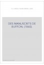 DES MANUSCRITS DE BUFFON. (1860).
