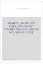 RIVAROL, SA VIE, SES IDEES, SON TALENT. D'APRES DES DOCUMENTS NOUVEAUX. (1895).
