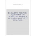 DOCUMENTS INEDITS OU PEU CONNUS SUR MONTAIGNE. NUMEROS 1-4. (1847-1856). (TOUT CE QUI A PARU).