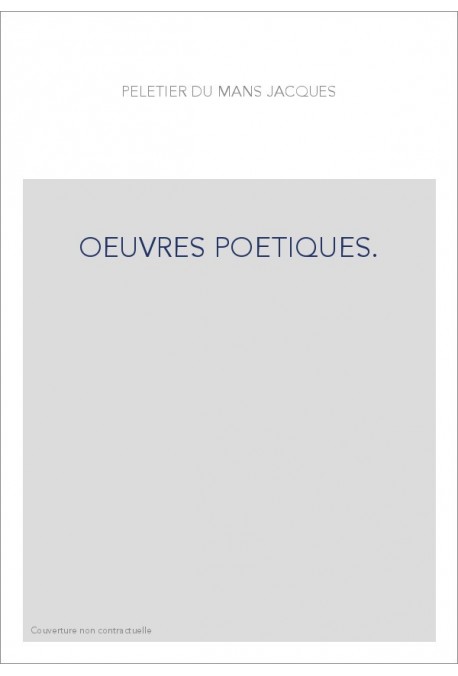 OEUVRES POETIQUES.