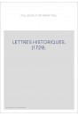 LETTRES HISTORIQUES. (1729).