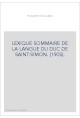 LEXIQUE SOMMAIRE DE LA LANGUE DU DUC DE SAINT-SIMON. (1905).
