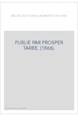 PUBLIE PAR PROSPER TARBE. (1866).