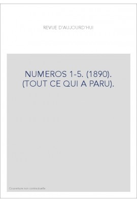 REVUE D'AUJOURD'HUI. (1890).