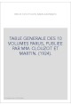TABLE GENERALE DES 10 VOLUMES PARUS, PUBLIEE PAR MM. CLOUZOT ET MARTIN. (1924).