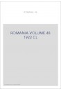 ROMANIA VOLUME 48 ( 1922 ) CL