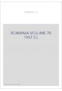 ROMANIA VOLUME 78 ( 1957 ) CL