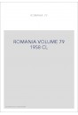 ROMANIA VOLUME 79 ( 1958 ) CL