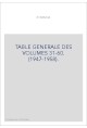TABLE GENERALE DES VOLUMES 31-60. (1947-1958).