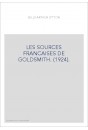 LES SOURCES FRANCAISES DE GOLDSMITH. (1924).