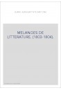 MELANGES DE LITTERATURE. (1803-1804).
