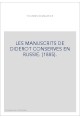 LES MANUSCRITS DE DIDEROT CONSERVES EN RUSSIE. (1885).