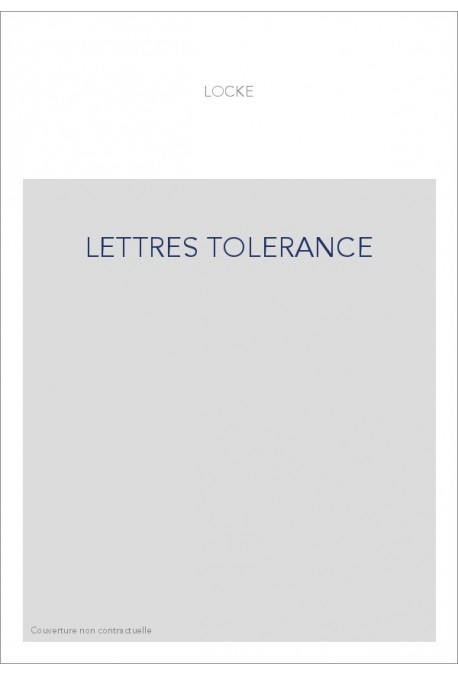 LETTRES SUR LA TOLERANCE. PRESENTE PAR PAUL VERNIERE. (1825).