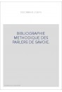 BIBLIOGRAPHIE METHODIQUE DES PARLERS DE SAVOIE.