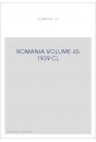 ROMANIA VOLUME 65 ( 1939 )