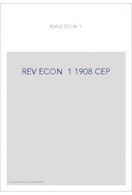 REVUE D'HISTOIRE ECONOMIQUE ET SOCIALE T1(1908)