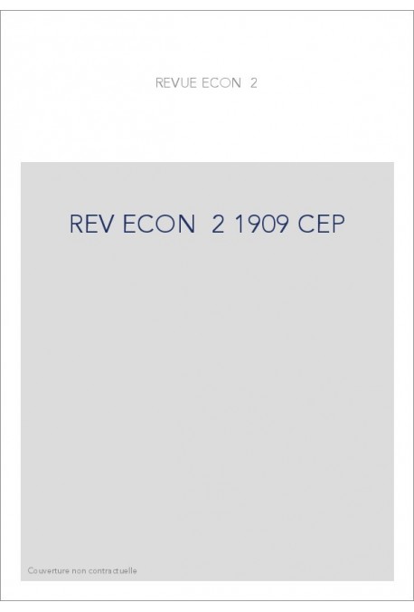 REVUE D'HISTOIRE ECONOMIQUE ET SOCIALE T2 (1909)