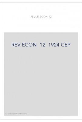 REVUE D'HISTOIRE ECONOMIQUE ET SOCIALE T12(1924)