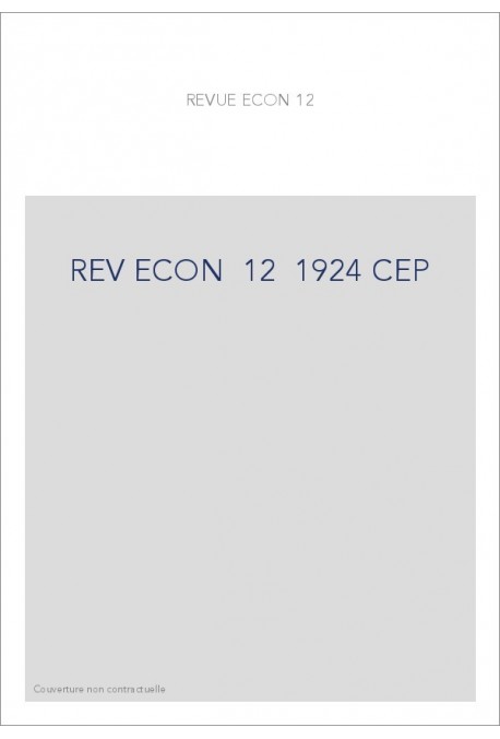 REVUE D'HISTOIRE ECONOMIQUE ET SOCIALE T12(1924)