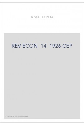 REVUE D'HISTOIRE ECONOMIQUE ET SOCIALE T14(1926)