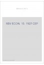 REVUE D'HISTOIRE ECONOMIQUE ET SOCIALE T15(1927)