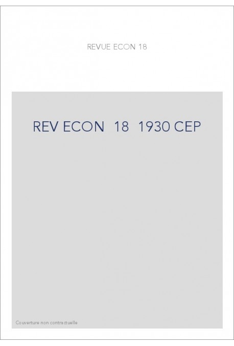 REVUE D'HISTOIRE ECONOMIQUE ET SOCIALE T18(1930)