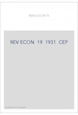REVUE D'HISTOIRE ECONOMIQUE ET SOCIALE T19(1931)