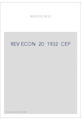 REVUE D'HISTOIRE ECONOMIQUE ET SOCIALE T20(1932)