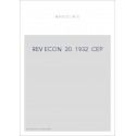 REVUE D'HISTOIRE ECONOMIQUE ET SOCIALE T20(1932)