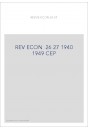 REVUE D'HISTOIRE ECONOMIQUE ET SOCIALE T26-27(1940-1949)