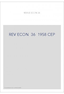 REVUE D'HISTOIRE ECONOMIQUE ET SOCIALE T36(1958)