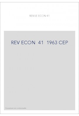 REVUE D'HISTOIRE ECONOMIQUE ET SOCIALE T41(1963)