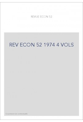 REVUE D'HISTOIRE ECONOMIQUE ET SOCIALE T52(1974)