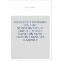 LES BUDGETS COMPARES DES CENT MONOGRAPHIES DE FAMILLES, PUBLIES D'APRES UN CADRE UNIFORME DANS 'LES OUVRIERS