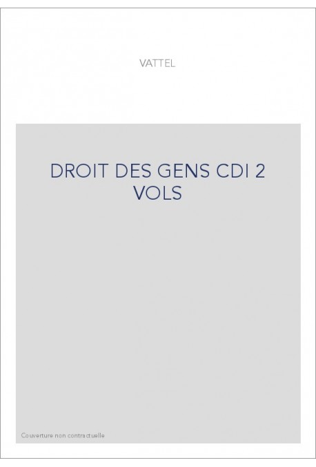 DROIT DES GENS CDI 2 VOL