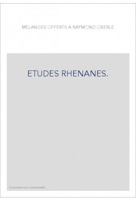 ETUDES RHENANES.