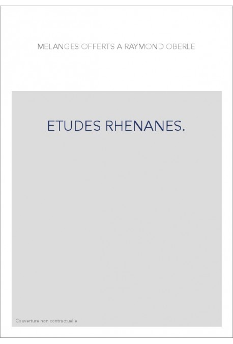 ETUDES RHENANES.
