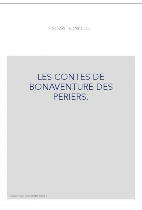 LES CONTES DE BONAVENTURE DES PERIERS.