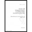 ESSAI DE SEMANTIQUE SCIENCE DES SIGNIFICATIONS
