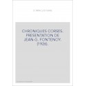 CHRONIQUES CORSES. PRESENTATION DE JEAN-G. FONTENOY. (1926).