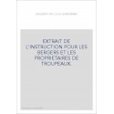 EXTRAIT DE L'INSTRUCTION POUR LES BERGERS ET LES PROPRIETAIRES DE TROUPEAUX.