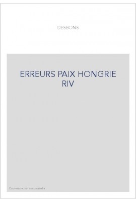 ERREURS PAIX HONGRIE RIV