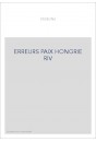 ERREURS PAIX HONGRIE RIV