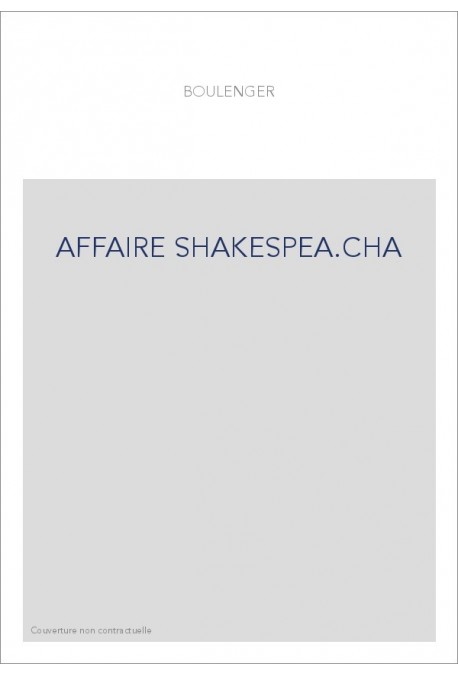 L'AFFAIRE SHAKESPEARE. EDITION ORIGINALE DE 1919