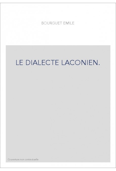 LE DIALECTE LACONIEN.